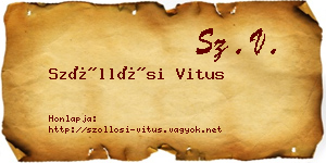 Szőllősi Vitus névjegykártya